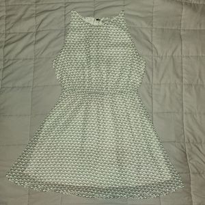 H&M Cream & Black Sleeveless Round Neck Tank Dress Size 12